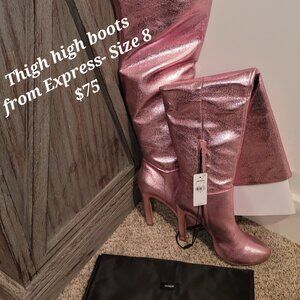 Metallic Thigh High Boots